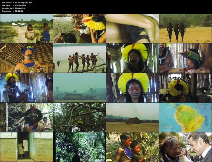 Kayapo - native Indians of eastern Brazil in the states of Mato Grosso and Para [Naturism Film]